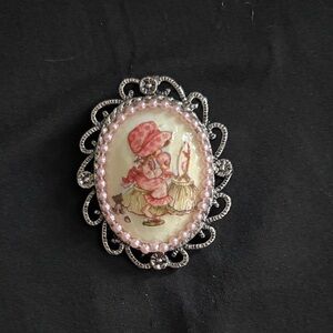 Vintage Holly Hobby Silver Brooch